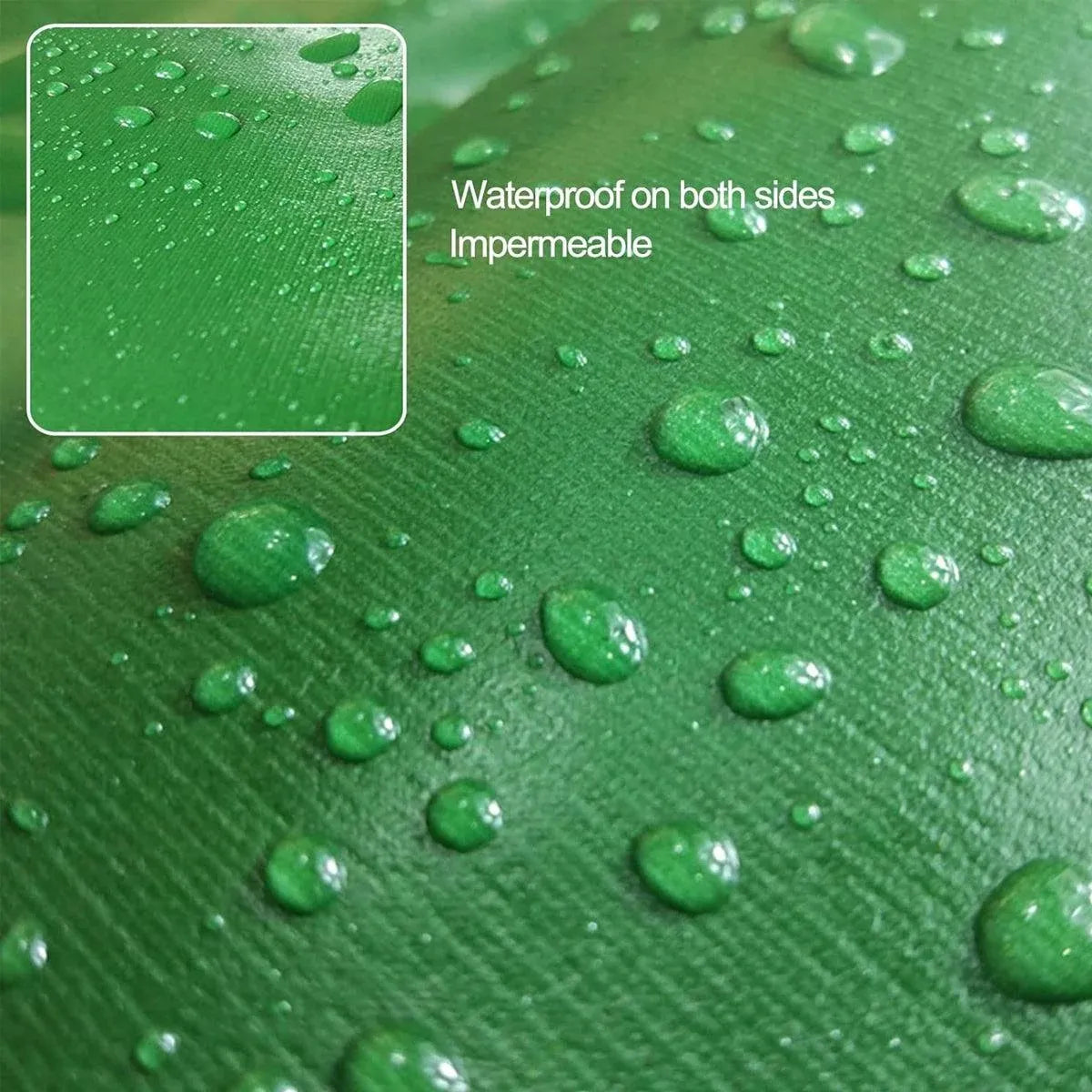 Heavy Duty Waterproof Canvas Tarp Tarpaulin Sun Block Dustproof Army Shelter - 4x4m(3.8x3.8m)