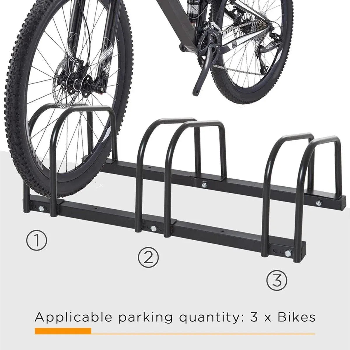 3 Bike Floor Parking Rack Instant Storage Stand Bicycle Cycling Portable