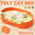 Pet Sleeping Bed Felt Cat Nest Warm Dog Bed Soft Indoor Cushion Removable Design - Orange