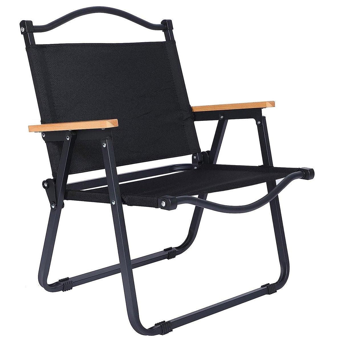 Portable Folding Camping Chair Lightweight Aluminium Alloy Stool Black Outdoor