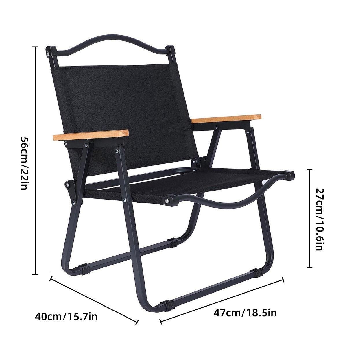 Portable Folding Camping Chair Lightweight Aluminium Alloy Stool Black Outdoor