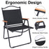 Portable Outdoor Folding Chair Light Aluminum Alloy Stool for Camping Picnic - Khaki
