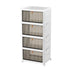 4 Tier Plastic Storage Cabinet with Wheels Large Capacity Foldable Storage Bins
