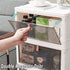4 Tier Plastic Storage Cabinet with Wheels Large Capacity Foldable Storage Bins