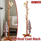 Freestanding Wooden Coat Rack Clothes Hanger with 8 Hooks for Entryway Bedroom