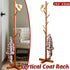 Freestanding Wooden Coat Rack Clothes Hanger with 8 Hooks for Entryway Bedroom