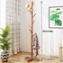 Freestanding Wooden Coat Rack Clothes Hanger with 8 Hooks for Entryway Bedroom