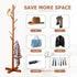 Freestanding Wooden Coat Rack Clothes Hanger with 8 Hooks for Entryway Bedroom