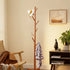 Freestanding Wooden Coat Rack Clothes Hanger with 8 Hooks for Entryway Bedroom