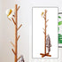 Freestanding Wooden Coat Rack Clothes Hanger with 8 Hooks for Entryway Bedroom