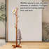Freestanding Wooden Coat Rack Clothes Hanger with 8 Hooks for Entryway Bedroom