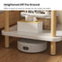 Small 2-Tier Coffee Table, White Top & Wood Legs, 40cm Square Sofa Side Table