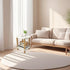Small 2-Tier Coffee Table, White Top & Wood Legs, 40cm Square Sofa Side Table