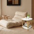 Small 2-Tier Coffee Table, White Top & Wood Legs, 40cm Square Sofa Side Table