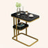 Modern Living Room Side Table 2 Tier Rounded Corners Easy Clean