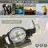 Army Green Outdoor Compass with Magnifying Lens Metal Hiking Navigation Tool