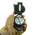 Army Green Outdoor Compass with Magnifying Lens Metal Hiking Navigation Tool