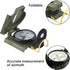 Army Green Outdoor Compass with Magnifying Lens Metal Hiking Navigation Tool