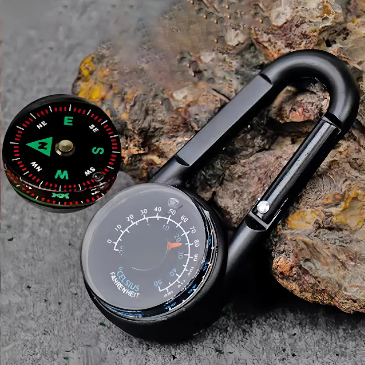 Compass Double Sided Portable Hiking Climbing Guide with Buckle Outdoor