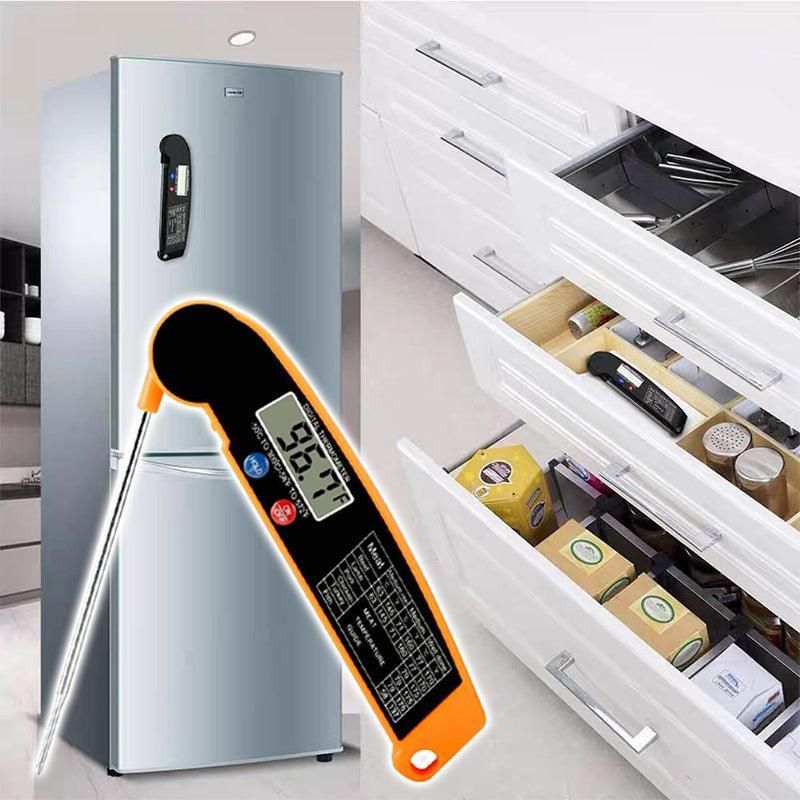Foldable Digital Thermometer Probe Temperature Kitchen Cooking Food Bbq Meat Jam - Black