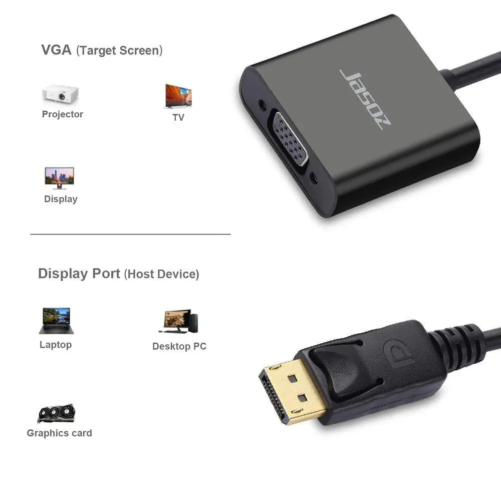 Displayport Display Port DP Male to VGA Female Video Converter Adapter Cable PC - DP to VGA  Adapter/