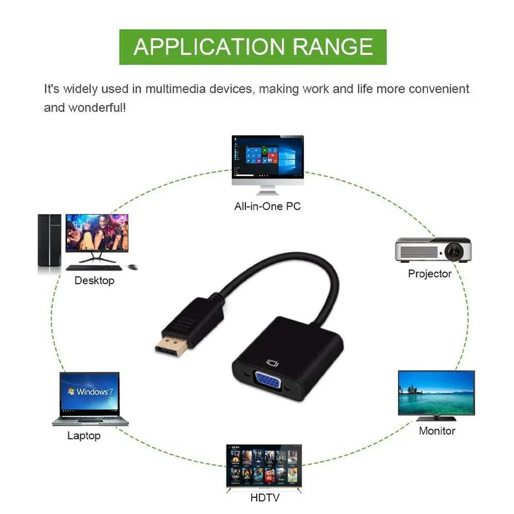 Displayport Display Port DP Male to VGA Female Video Converter Adapter Cable PC - DP to VGA  Adapter/