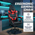 Black and Red Gaming Chair with Footrest and Lumbar Support