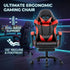 Black and Red Gaming Chair with Footrest and Lumbar Support