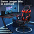 Black and Red Gaming Chair with Footrest and Lumbar Support