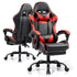 Black and Red Gaming Chair with Footrest and Lumbar Support