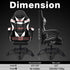 Black and White Gaming Chair with Footrest and Lumbar Support