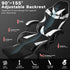 Black and White Gaming Chair with Footrest and Lumbar Support