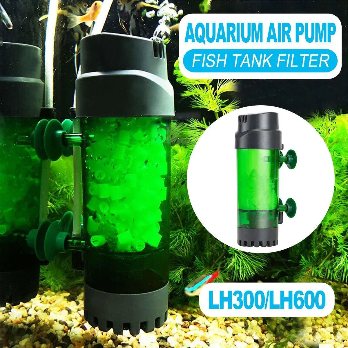 Fluidiz Bed Aquarium Fish Tank Internal Filter Oxygenation Pump for Clear Water - LH300
