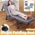 Folding Bed Single Model Dark Grey For Office Nap Camping Travel Midday Rest Use