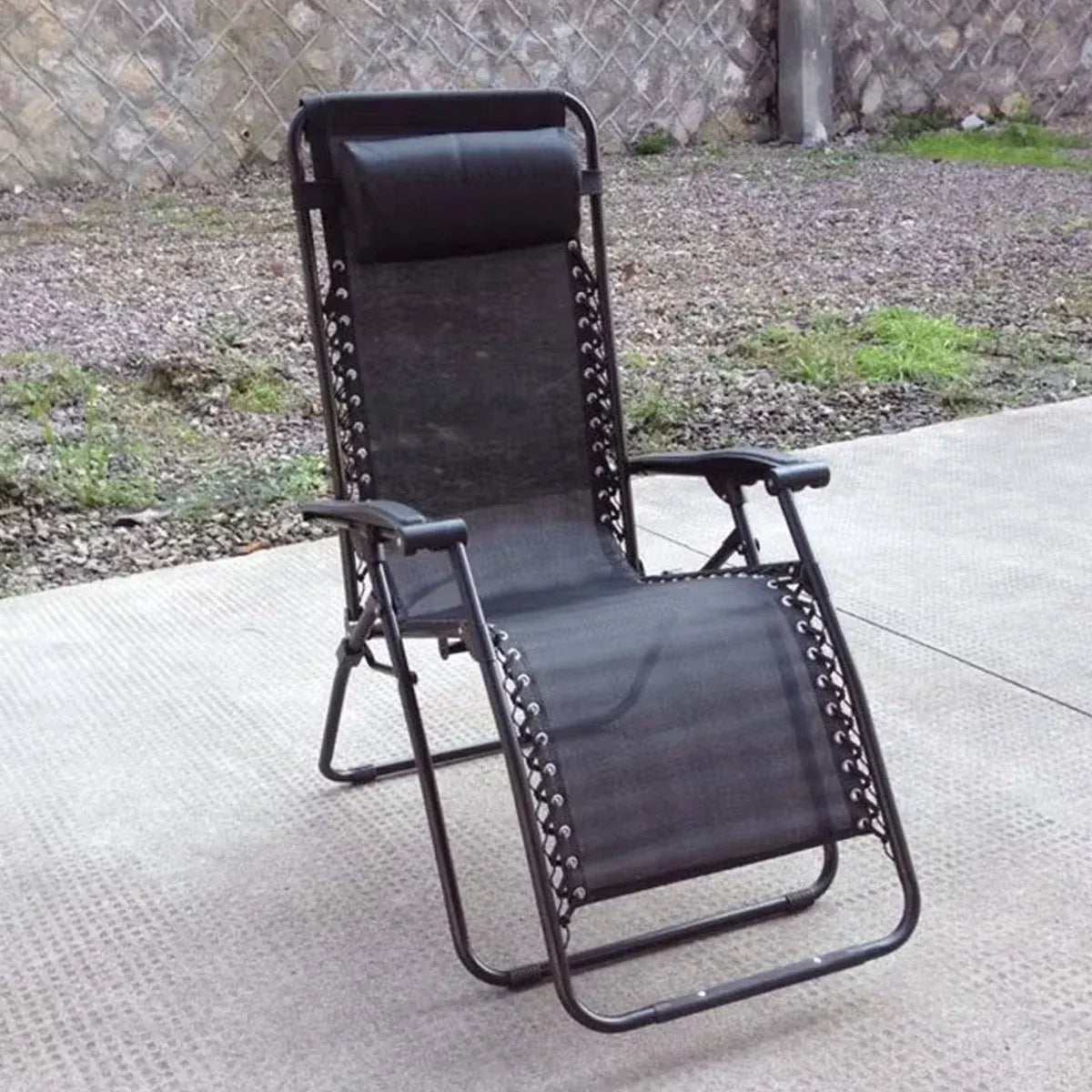 Cool Black Self-produced Nap Folding Recliner Office Lunch Beach Chair