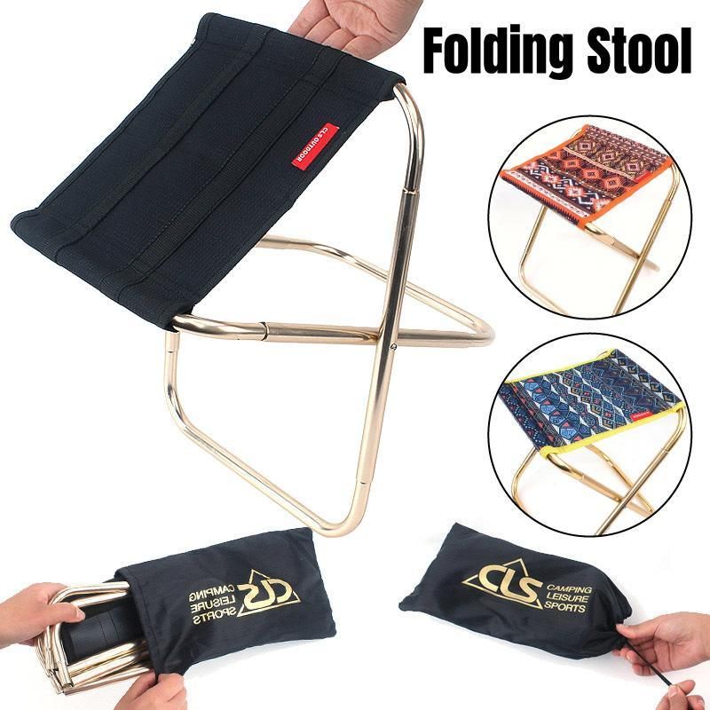 Folding Camping Chair Portable Fishing Stool Lightweight Outdoor Travel Seat - Red