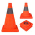 Folding Road Warning Reflective Barrier Cone Emergency Traffic Expansion Safety - 45cm