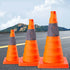 Folding Road Warning Reflective Barrier Cone Emergency Traffic Expansion Safety - 45cm