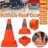 Folding Road Warning Reflective Barrier Cone Emergency Traffic Expansion Safety - 65cm