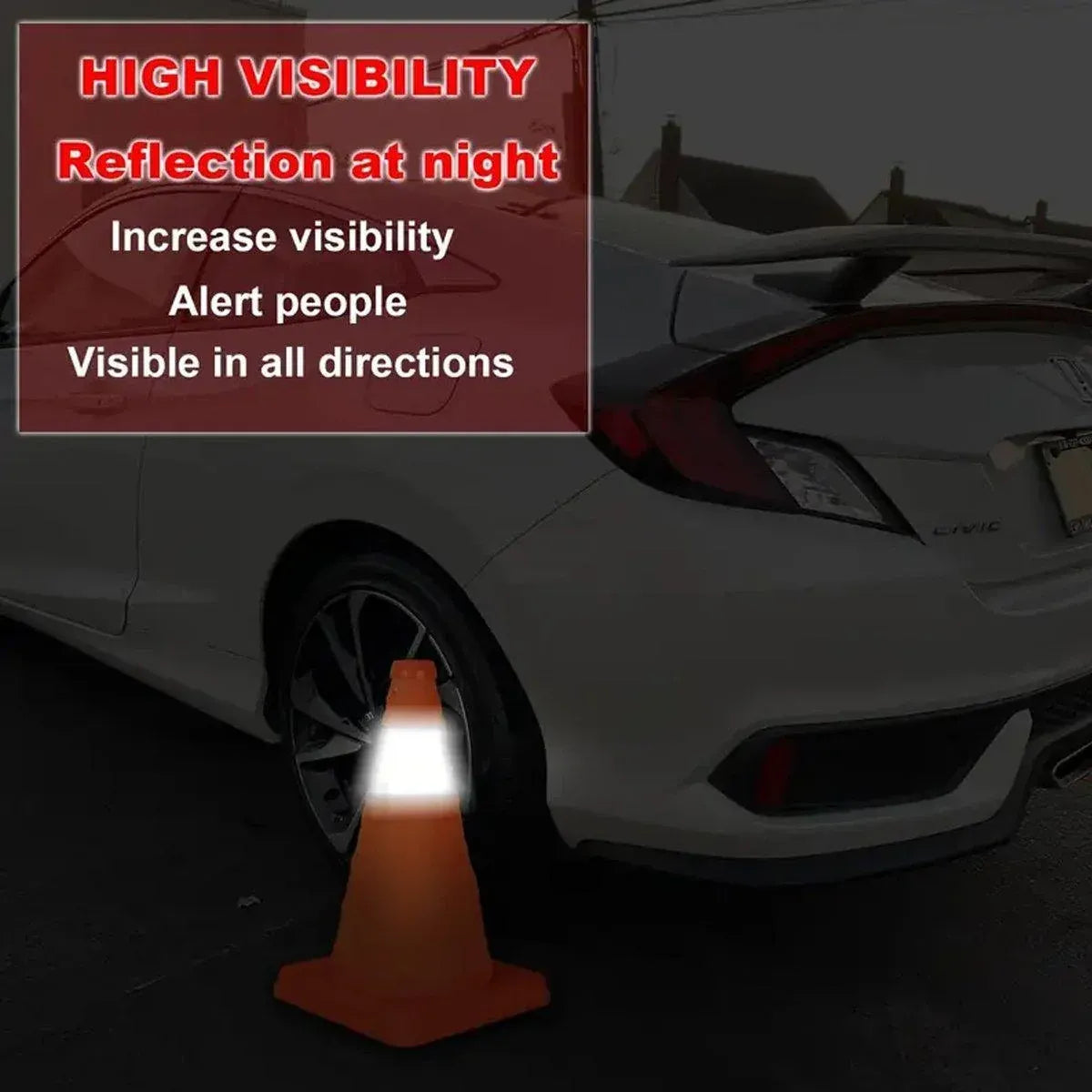Folding Road Warning Reflective Barrier Cone Emergency Traffic Expansion Safety - 65cm