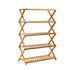 6 Tier Folding Bamboo Shoe Rack 68cm Space Saving Shoe Storage Organiser Shelf