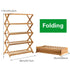 6 Tier Folding Bamboo Shoe Rack 68cm Space Saving Shoe Storage Organiser Shelf