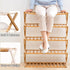 6 Tier Folding Bamboo Shoe Rack 68cm Space Saving Shoe Storage Organiser Shelf