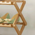 6 Tier Folding Bamboo Shoe Rack 68cm Space Saving Shoe Storage Organiser Shelf