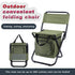 Folding Camping Chair with Storage Bag Lightweight Portable Outdoor Fishing Stool - Camouflage