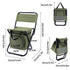 Folding Camping Chair with Storage Bag Lightweight Portable Outdoor Fishing Stool - Green