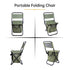 Folding Camping Chair with Storage Bag Lightweight Portable Outdoor Fishing Stool - Green