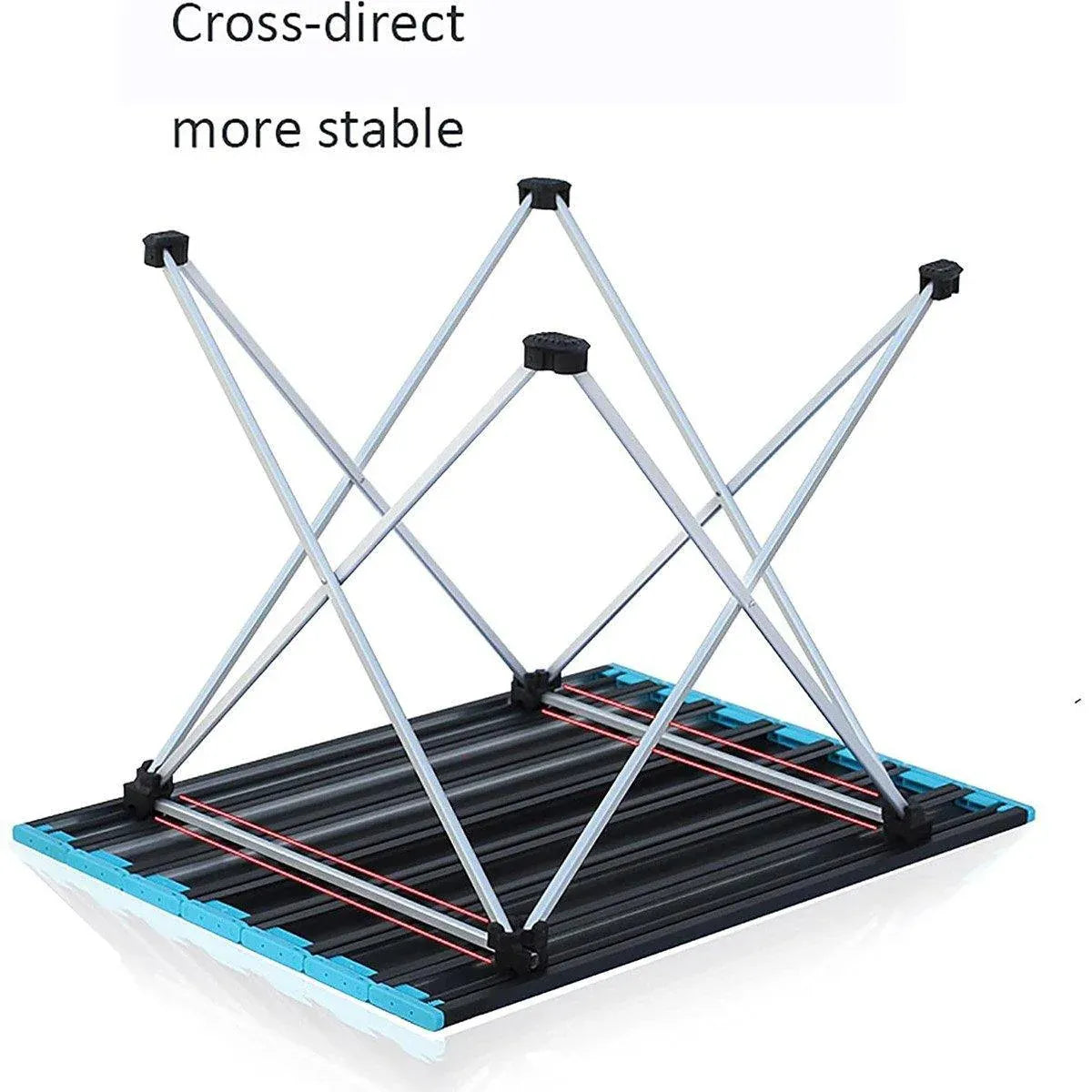 Portable Black Aluminium Folding Camping Table with Carry Bag Picnic BBQ Beach