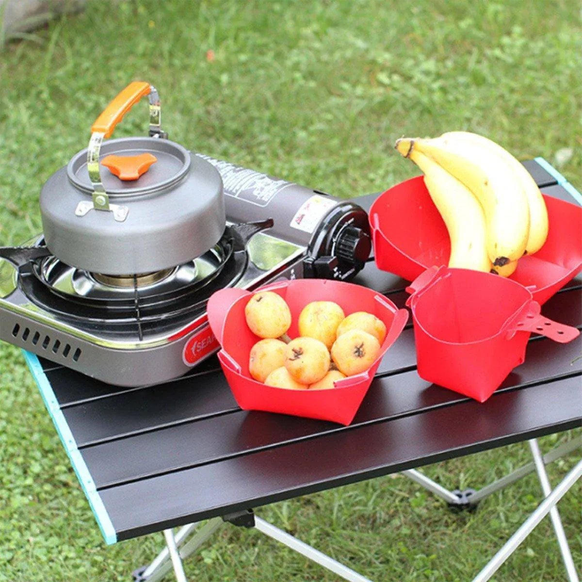 Portable Black Aluminium Folding Camping Table with Carry Bag Picnic BBQ Beach