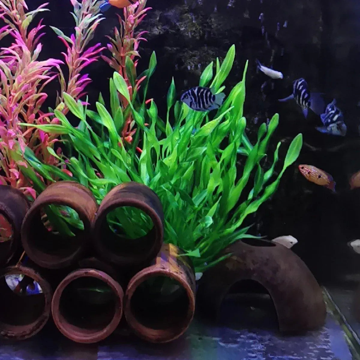 Artificial Water Grass Fish Tank Decoration Aquarium Landscape Simulation Plants - 04-3PCS
